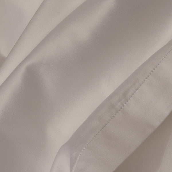 Warm and buttery LETTO Americano Cotton Sateen fabric sample in color white, made in Italy of American grown Supima cotton.