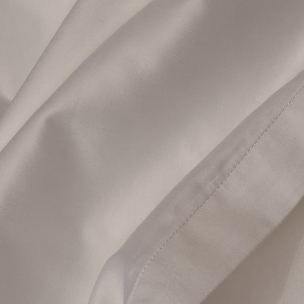 Warm and buttery LETTO Classic Cotton Sateen fabric sample in color white, made in Italy