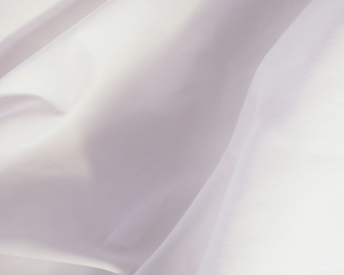 Ultra soft, cool and rare LETTO Sea Island Cotton Percale fabric sample in color white, made in Italy data-image-id=